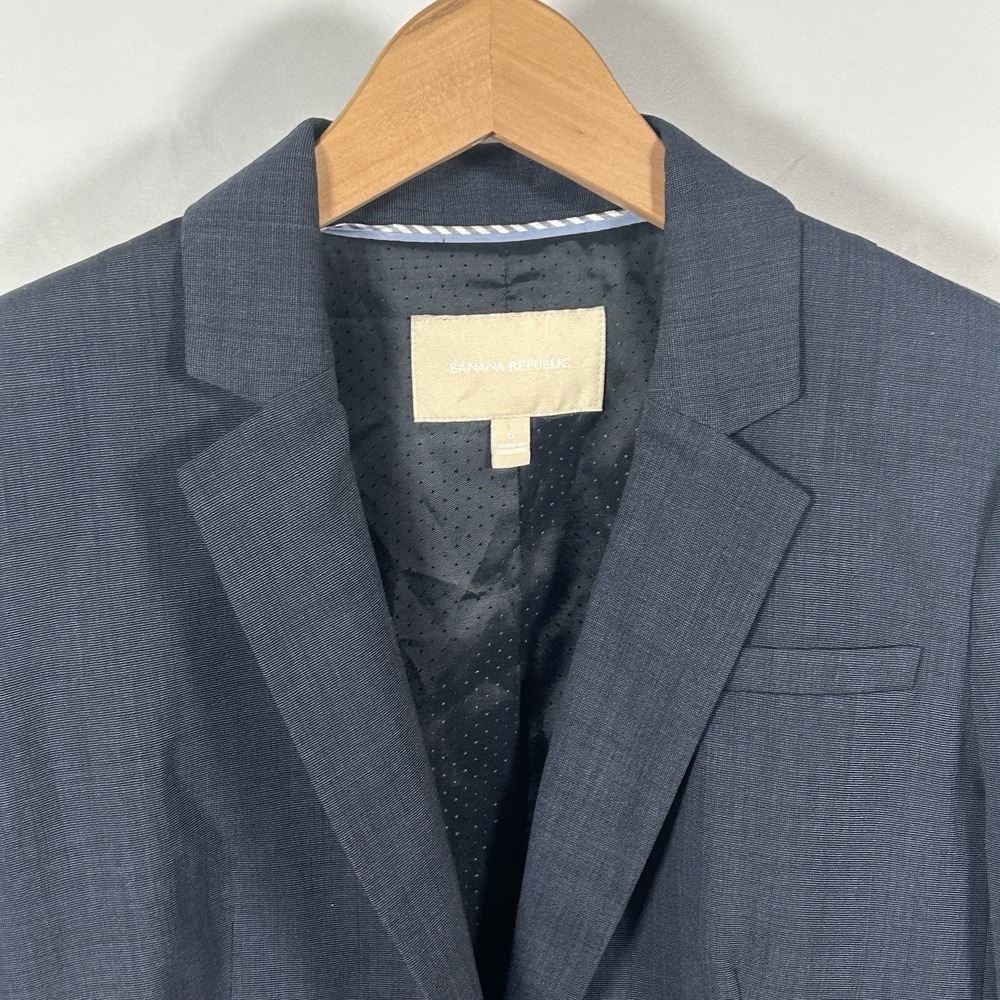Banana Republic Wool Blazer Women's Preppy Business Casual Jacket Blue Size 6 - Picture 4 of 8